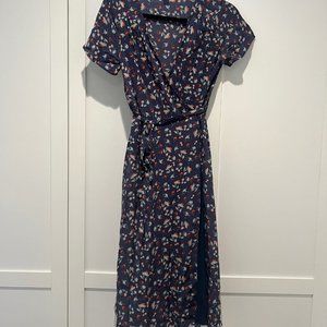Amour Vert Floral Silk Wrap Dress